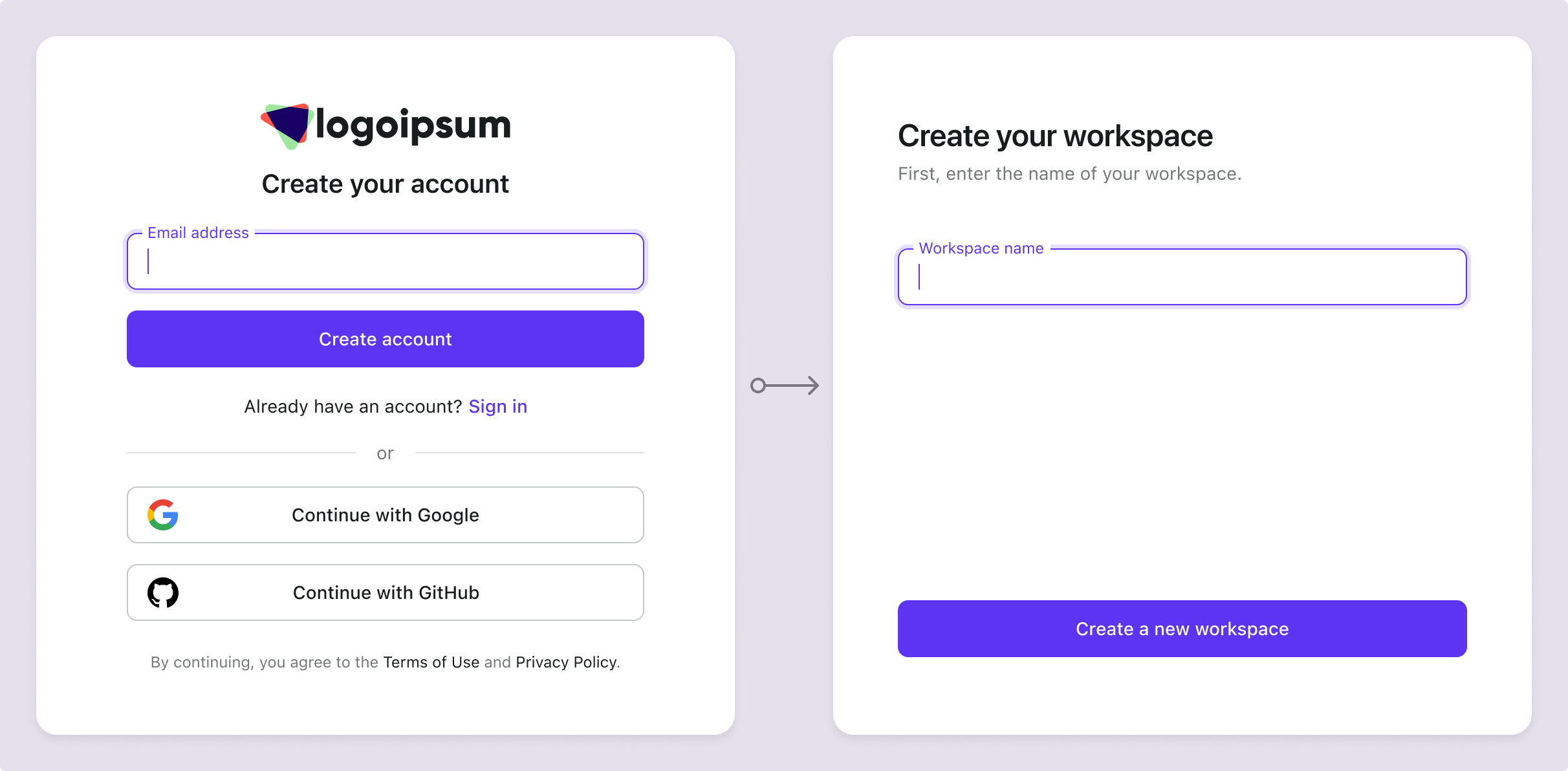 New account creates organization